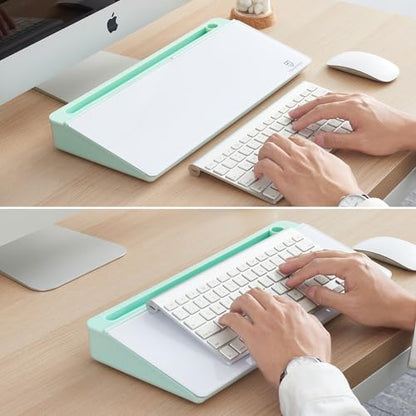 TSJ OFFICE Desktop Whiteboard Dry-Erase-Board - Computer Keyboard Stand White Board Surface Pad with Drawer, Desk Organizers with Accessories for Office, Home, School Supplies - Green - color: Green