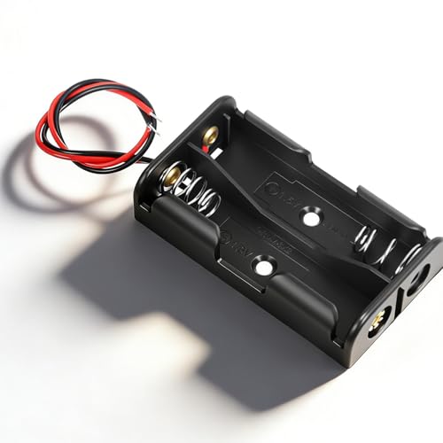 AA Battery Holder with Leads, 2PCS 2 X 1.5v AA Battery Case Double a Batteries Holder AA-Battery Pack Small-Battery Holders Organizer for Batteries