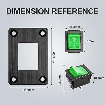 1Pcs Green LED KCD4 Boat Rocker Switch 2-Position 4-Pin DPST Panel Switch 16A 250VAC 20A 125VAC, with 6pcs FDFD2-250 Blue Terminals, CE - color: 1Pcs Green/with 6pcs FDFD2-250 Blue Terminals