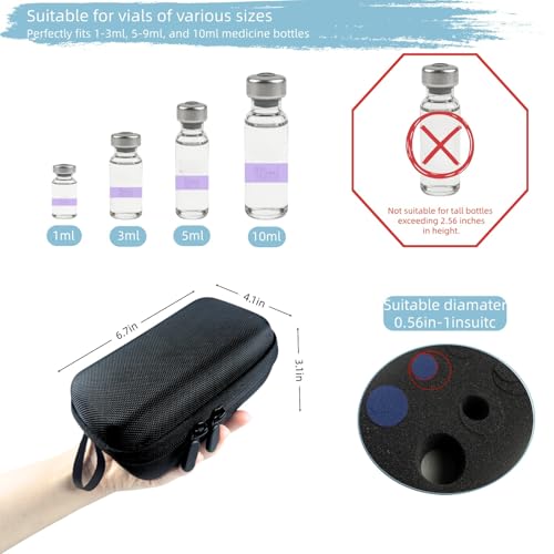 Peptide Case for Fridge,10 Slots Insulin Vial Holder