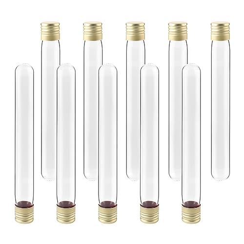 Glass Test Tubes with Aluminium caps, 4004-0605, Round Bottom, Made of Neutral Borosilicate Glass, Size 18x145mm, Set of 50. TTG025-050 - style: 50pcs of Vol.25ml, with caps