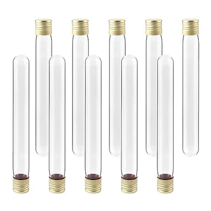 Glass Test Tubes with Aluminium caps, 4004-0605, Round Bottom, Made of Neutral Borosilicate Glass, Size 18x145mm, Set of 50. TTG025-050 - style: 50pcs of Vol.25ml, with caps