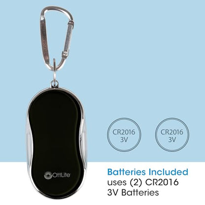 OttLite Pocket LED Magnifier with Carabiner Clip, Black - color: Black