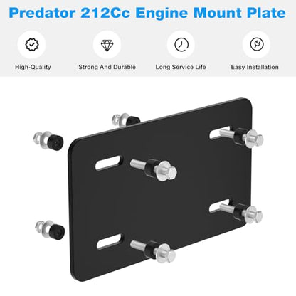 212Cc Engine Mount Plate Kit for Harbor Freight Predator Engine 212cc 6.5HP
