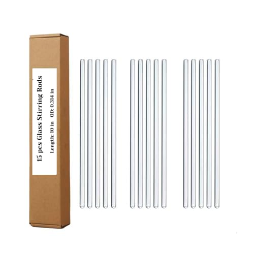15 Pack Glass Mixing Rods, 8mm x 10 Inch, for Resin, Epoxy & Pigment - size: 10 inch 8 mm