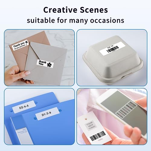 [2x1900 pcs] Phomemo 2 x 1.25 inch (50mm*32mm) Thermal Transfer Polypropylene Labels for Barcodes, Address, Compatible with Thermal Transfer Desktop Printers, 1 in Core 2 Rolls (White) - size: 2" x 1.25"