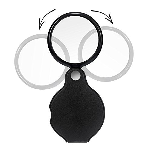 HESTYA 4 Pcs 10x Mini Magnifying Glass Folding Pocket Magnifier Glass Loupe