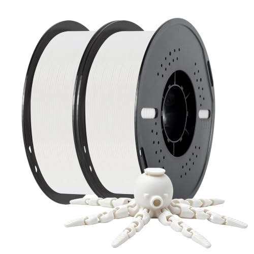 Kingroon PLA 3D Printer Filament, Dimensional Accuracy +/- 0.02 mm, 1 kg Spool(2.2lbs), 1.75mm,2KG White+White - color: 2*1kg White
