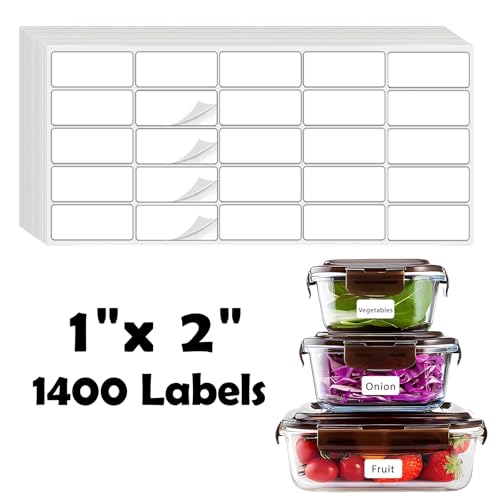 Homrelaxy 1400 Pcs 1"x2" Blank Removable Freezer Labels for Food Containers
