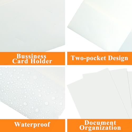 pmybupo 50Pcs White Folders with Pockets and Business Card Holder,2 Pocket Folders for School,Home or Office,Durable Heavy Duty File Folders - color: White 50