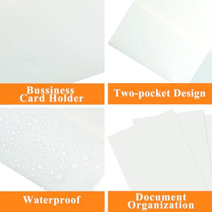 pmybupo 50Pcs White Folders with Pockets and Business Card Holder,2 Pocket Folders for School,Home or Office,Durable Heavy Duty File Folders - color: White 50