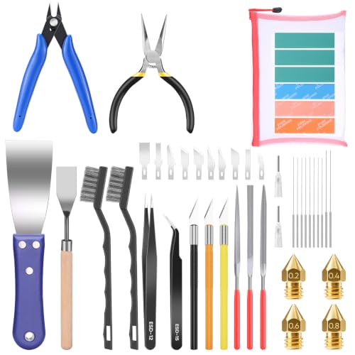 49 Pcs 3D Printer Tools Kit 3D Printer Accessories for All FDM/SLA Printers - color: 49pcs