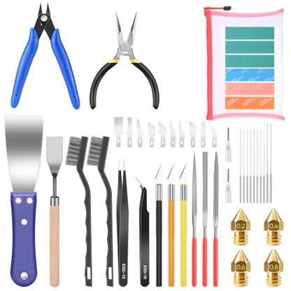 49 Pcs 3D Printer Tools Kit 3D Printer Accessories for All FDM/SLA Printers - color: 49pcs