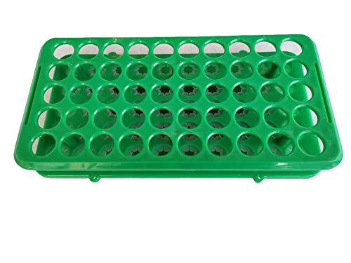 MUHWA Plastic Test Tube Rack with Silicone Pad Tubes 50 Positions 18 mm Centrifuge Tube Racks(Green) - color: Green