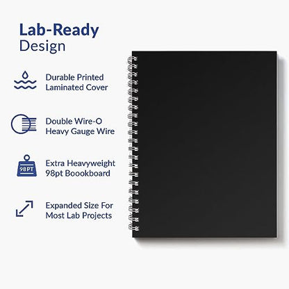 Vela Sciences Advanced W7-A Expanded Wirebound Lab Notebook, 9.25 x 11.75 in (23.5 x 30 cm), 144 Pages, Double Wire Looped, 70lb Heavyweight Paper (1-Pack, Ruled) - style: Ruled