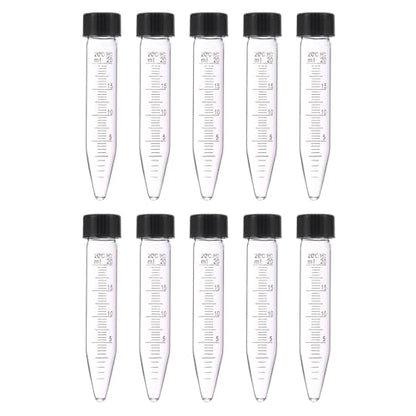 PATIKIL 20ml Centrifuge Tubes, 10 Pcs Glass Graduated Centrifuge Vials with Screw Cap Conical Bottom Test Tube Storage Container for Sample Laboratory Liquid - size: 20ml