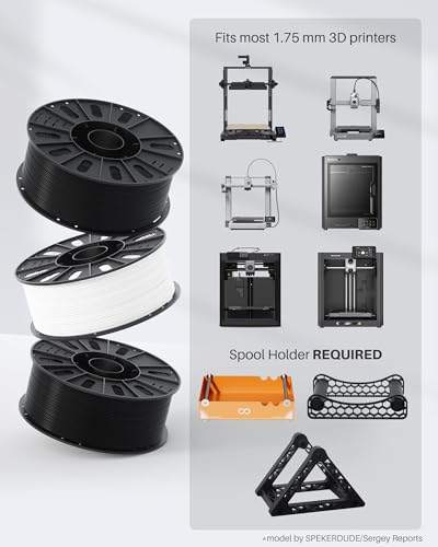 ELEGOO PLA 3D Printer Filament 1.75mm Black 3KG - color: 1pcs Black 3kg