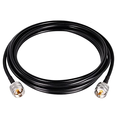 Superbat CB Coax Cable RG58 PL-259 to PL-259 Coax UHF Jumper Cable 10ft - size: 10 ft RG58 Cable
