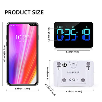 PERSUPER Kitchen Digital Timer, Count Down Up, Rechargeable, Vibration Mode - color: Blue