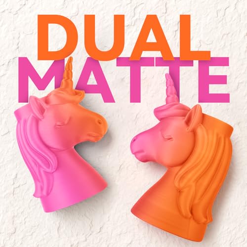 SUNLU Dual Color Matte PLA Filament 1.75mm, Orange and Red - color: Dual Orange Red, size: 1KG