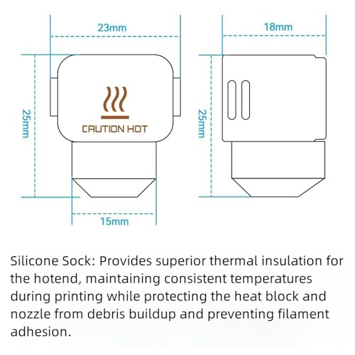 5PCS Silicone Socks for A1, 3D Printer High Temperature Resistance Hotend Nozzle Silicone Socks Cover for Bambu Lab A1/A1 Mini - style: A1