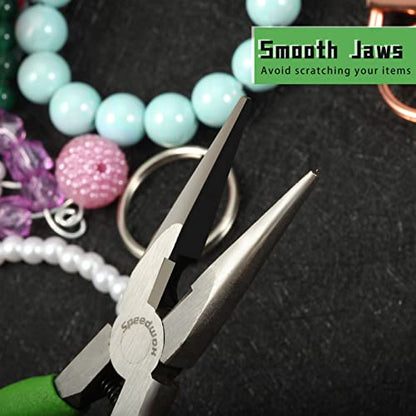 SPEEDWOX 5 Inch Long Nose Pliers with Cutter and Chain Nose Pliers for Jewelry Making - style: Long Nose Pliers Smooth Jaw
