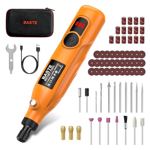 Mini Cordless Rotary Tool Kit, 3-Speed Engraving Tool with 70 Accessories - color: Orange