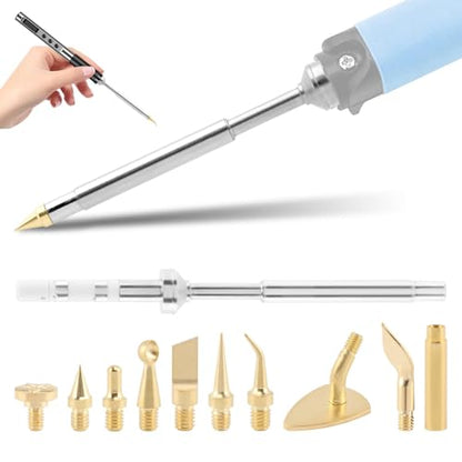 3D Printer Smoothing Finishing Tool Set, 11pcs 3D Printed Parts Repairing Modifying Deburring Trimming Tool Kit for TS100 TS101 Pine64 900M T18 Soldering Iron Heat Set Tip Adapter(Silver)
