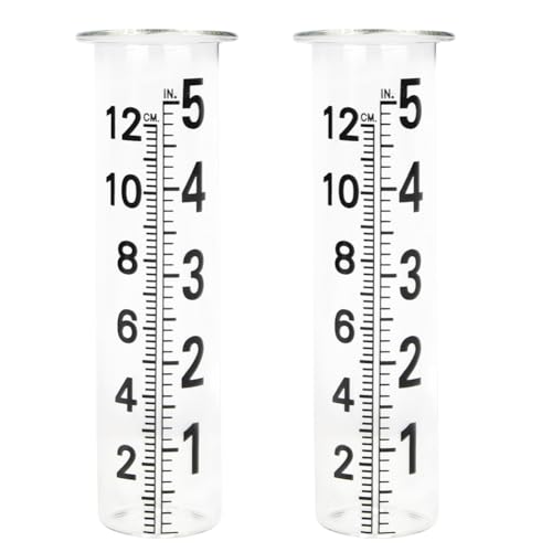 5'' Capacity Rain Gauge Replacement Tube Glass, 2 Pcs - color: 5‘’ Glass Tube