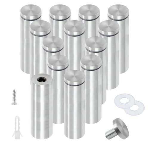 Luomorgo Stainless Steel Standoff Screws, 3/4" x 3.15", Silver, 12 Pcs - color: Silver, 12 Pcs, size: 3/4" x 3.15" / 19 x 80mm