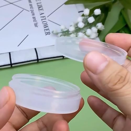 12 Pieces Mini Plastic Round Containers (0.5 oz) 2.17 x H0.71 Inch, Plastic Round Storage Jars for Collecting Small Items, Beads, Jewelry, Game Pieces, Crafts - size: 15 ml (2.17" x 0.71")