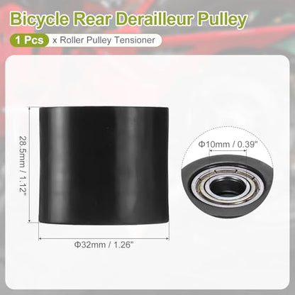 Generic 10mm Roller Pulley Tensioner, Chain Roller Pulley Tensioner Mini Bike Parts Nylon Cylinder Type Guide Wheel Chain Guide Slider for Mini Motorcycle Dirt Bike, Black
