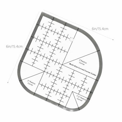 Quilting Rulers Sewing Ruler,Acrylic Quilting Ruler Templates,Precision Cutting Tools for Patchwork Fabric,Sewing Supplies Curved Black(6"x6") - color: Black