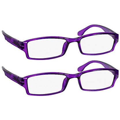 TruVision Readers OTC Reading Glasses for Men and Women, 9501HP - 2 Pack - color: 01hp-2-purple