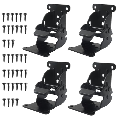 4 Pack Heavy-Duty Folding Brackets, 0°-90°-180° Adjustable Support
