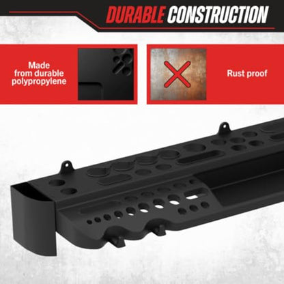 Stalwart Wall Mount Hand Tool Organizer with 61 Holes and 4 Hooks