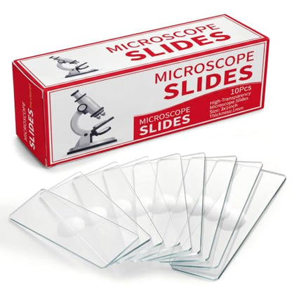 Tellegloww 10 Pcs Pre-Cleaned Single Concave Microscope Glass Slide 3" x 1" - color: Single Concave Microscope Slide