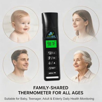 Medical Grade No-Touch Infrared Forehead Thermometer, Black - size: 5.75 in