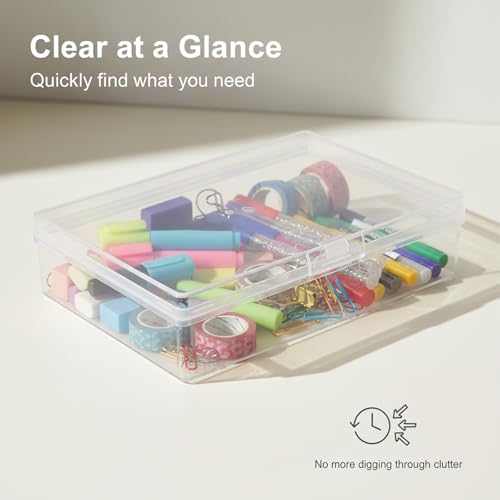 6-Pack Clear Plastic Storage Containers with Hinged Lid - color: Zfyoung 6 pcs plastic cosmetic jar