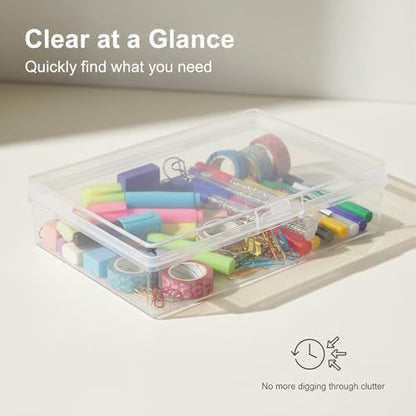 6-Pack Clear Plastic Storage Containers with Hinged Lid - color: Zfyoung 6 pcs plastic cosmetic jar