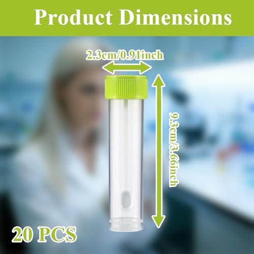 Stool Sample Collection Kit,25-30ml Screw Top Sample Jar with Spoon ﻿ - color: GREEN