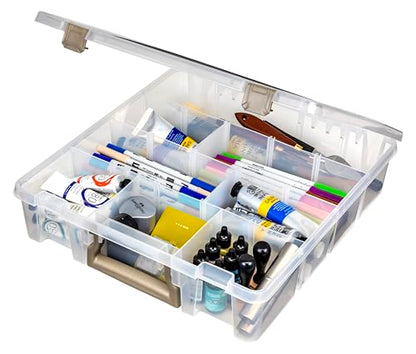 ArtBin Super Satchel Craft Organizer with Removable Dividers, Clear