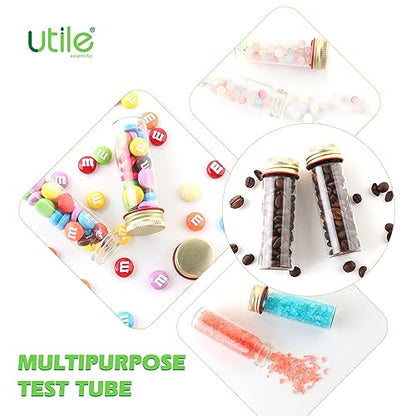 Utile 20pcs Glass Test Tubes, Medium Borosilicate Glass Material, 25ml Test Tubes, with Aluminum Screw caps, 4004.0622.20 - style: 20pcs of 28x85mm