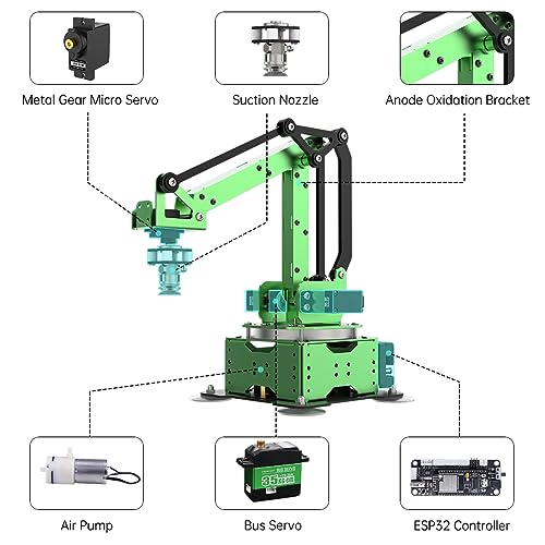 LewanSoul Robotic Arm Kit, MaxArm for Arduino Python Programming ESP32 Open Source Smart Robot Arm with Bus Servo, Suction Nozzle, WiFi Bluetooth Connection, STEM Science Education, Starter Kit