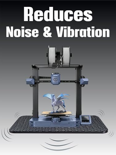 3D Printer Mat 23.6''x23.6'', High-Rebound Silicone Anti Vibration Pad, Non-Slip Damping Mat for 3D Printer/CNC/Laser Engraver, Noise Reduction, Stop Drifting, Fits Most Vibration Machines