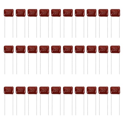 MECCANIXITY 30 Pcs Metallized Polypropylene Film Capacitors 562J 0.0056UF - size: 562J 0.0056UF