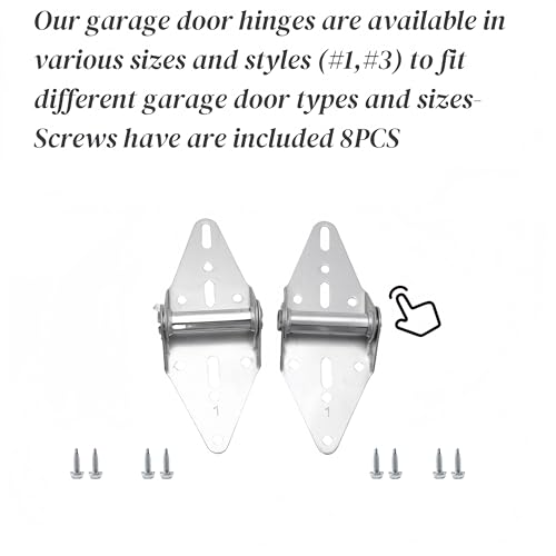 Garage Door Hinges #1 with Mounting Bolts 2 Packs+8Screws