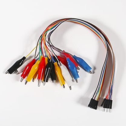 40PCS Alligator Clip to Male Jumper Wire Electrical Test Leads Jumper Wire Male Female to Alligator Clip Jumper for Arduino(30cm)
