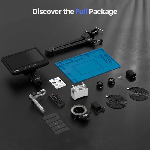 TOMLOV DM602 Flex 3 Lens HDMI Digital Soldering Microscope, Flexible Arm - color: Black