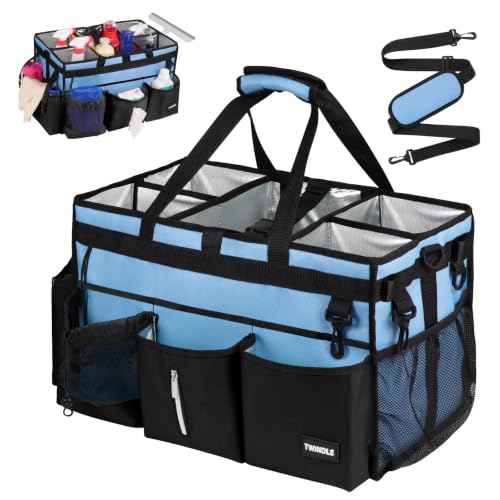 Extra-Large Cleaning Caddy Organizer,Cleaning Caddy for Cleaning Supplies - color: Light Blue, size: Extra-Large